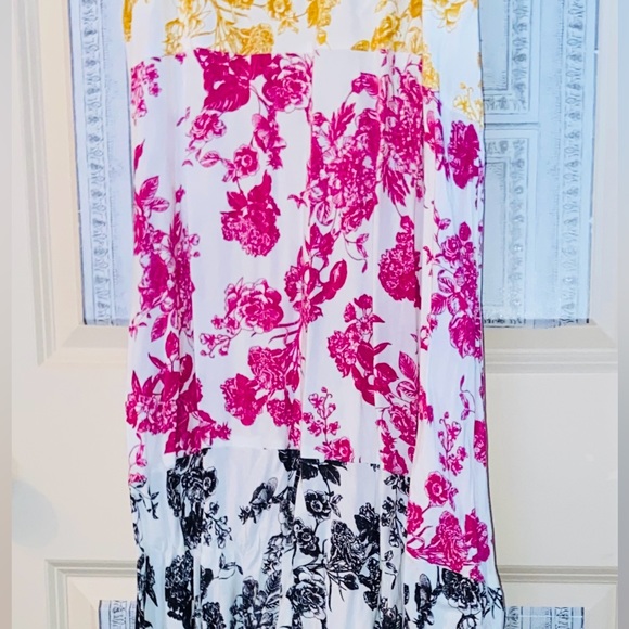 BNWT MSK Maxi Dress Beautiful Color-Block Foral Patter, SOOO Light & Comfortable - Picture 7 of 16